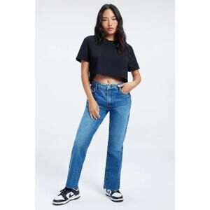 Good American Blue Straight Leg Jeans